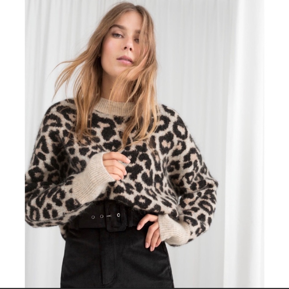 & Other Stories leopard print small sweater